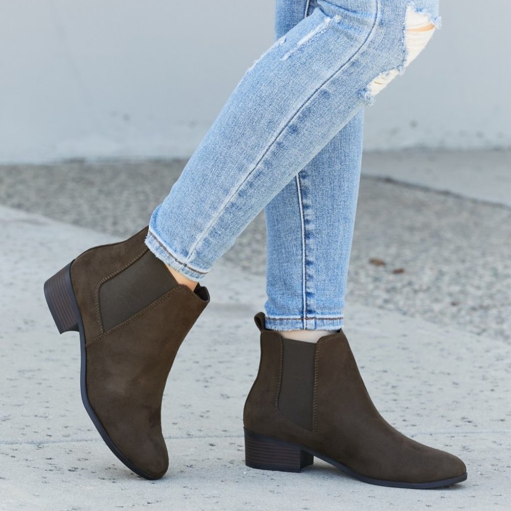 Fortune Dynamic Falling in Love Faux Suede Chelsea Boots